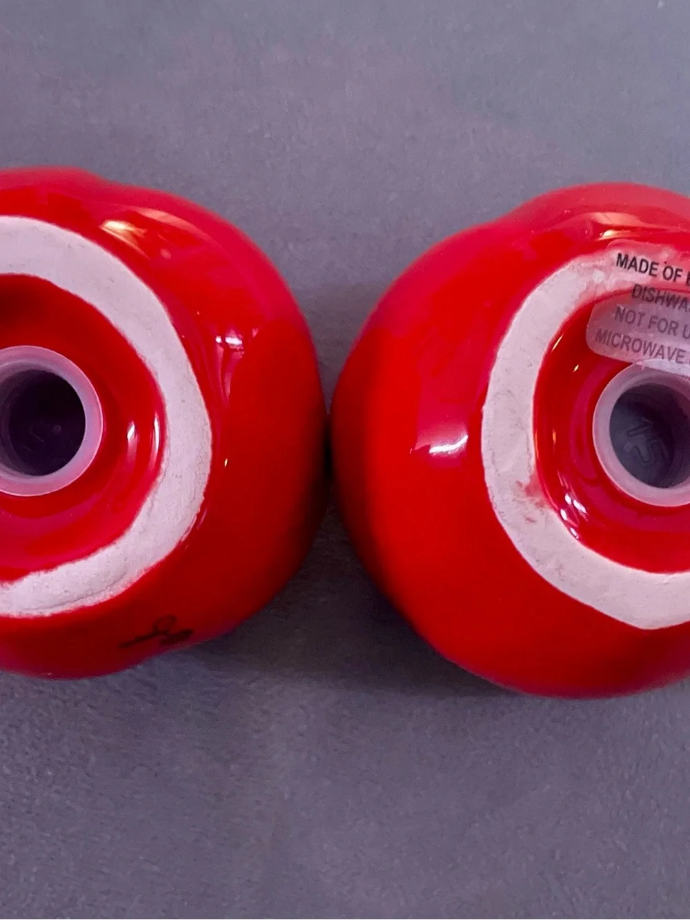 Jacques Pepin Sur La Table Red Ceramic Tomato Salt & Pepper Shakers